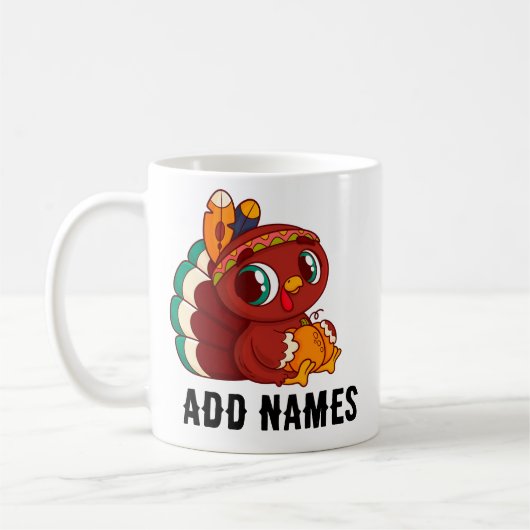 Gepersonaliseerde Thanksgiving Koffie Mokken Grapp (Links)