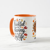 Gepersonaliseerde Thanksgiving Koppels Gift Dankba Mok (Voorkant links)