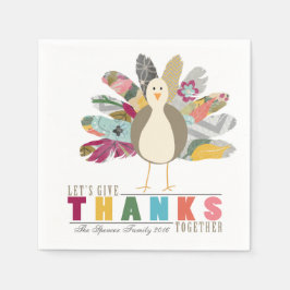 Gepersonaliseerde Thanksgiving Napkins met gevesdr Servet