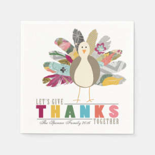 Gepersonaliseerde Thanksgiving Napkins met gevesdr Servet