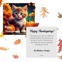 Gepersonaliseerde Thanksgiving | Oranje Kat & Pomp