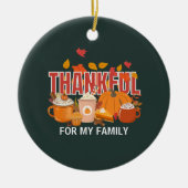 Gepersonaliseerde Thanksgiving pompoen DANKBARE fa Keramisch Ornament (Voorkant)