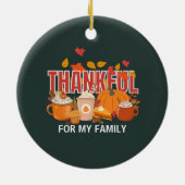 Gepersonaliseerde Thanksgiving pompoen DANKBARE fa Keramisch Ornament (Achterkant)