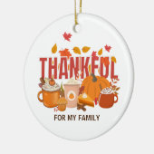 Gepersonaliseerde Thanksgiving pompoen DANKBARE fa Keramisch Ornament (Links)