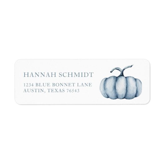 Gepersonaliseerde Thanksgiving pompoen waterverf Etiket (Voorkant)