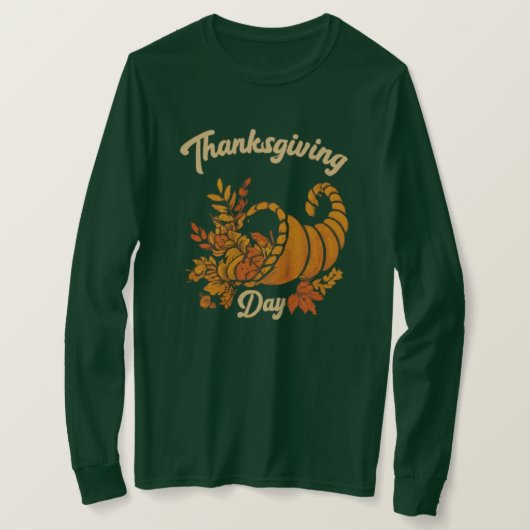 Gepersonaliseerde Thanksgiving T-shirt met lange m (Design voorkant)