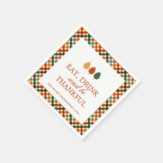 Gepersonaliseerde Thanksgiving Thanksgiving diner Servet (Hoek)