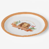Gepersonaliseerde Thanksgiving Turkije Dinner Pape Papieren Bordje (Gekanteld)