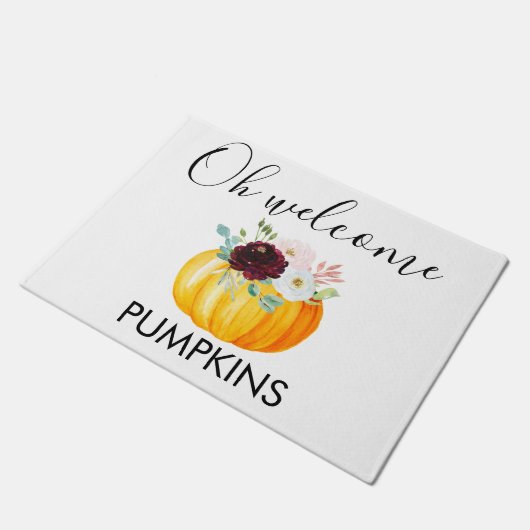 Gepersonaliseerde Thanksgiving voor Oh Welcome Pum Deurmat (Schuin)