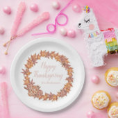 Gepersonaliseerde Thanksgiving | Waterverf valblad Papieren Bordje (Feest)