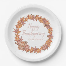 Gepersonaliseerde Thanksgiving | Waterverf valblad