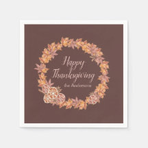 Gepersonaliseerde Thanksgiving | Waterverf valblad