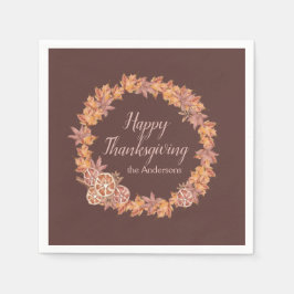 Gepersonaliseerde Thanksgiving | Waterverf valblad Servet