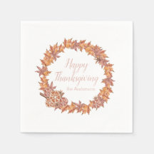 Gepersonaliseerde Thanksgiving | Waterverf valblad