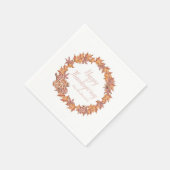 Gepersonaliseerde Thanksgiving | Waterverf valblad Servet (Hoek)