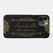 Gepersonaliseerde The Elegante Gold & Black Case-Mate iPhone Case (Achterkant (horizontaal))