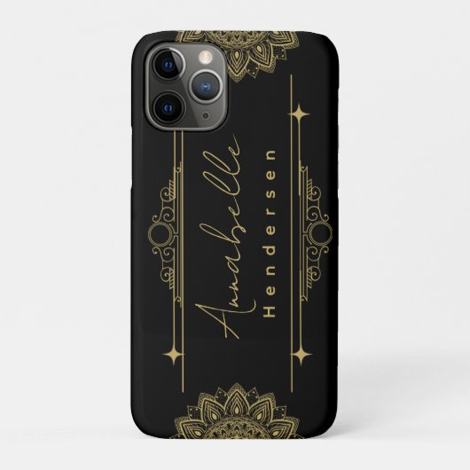 Gepersonaliseerde The Elegante Gold & Black Case-Mate iPhone Case (Achterkant)