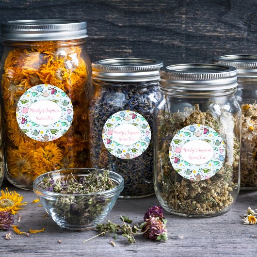 Gepersonaliseerde thee voor het patroon van de hog ronde sticker