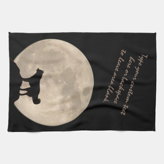 Gepersonaliseerde theekgeschoonde Hondenliefhebber Theedoek (Horizontaal)