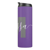 Gepersonaliseerde thermische monogram thermosbeker (Geroteerd rechts)