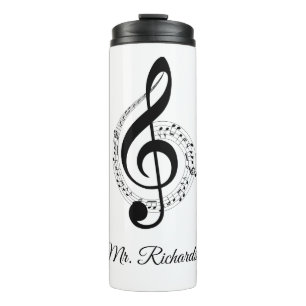 Gepersonaliseerde thermische tumbler met muzieknot thermosbeker