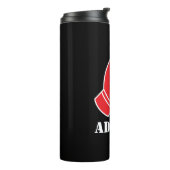 Gepersonaliseerde Thermische Tumbler met rode boks Thermosbeker (Gedraaid links)