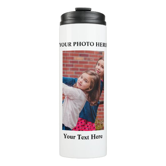 Gepersonaliseerde thermosfles met foto (Voorkant)