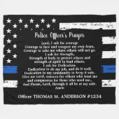Gepersonaliseerde Thin Blue Line Police Officer Pr Fleece Deken (Voorkant (Horizontaal))