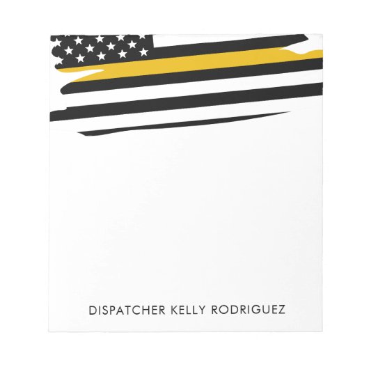 Gepersonaliseerde Thin Gold Line Dispatcher Notitieblok (Voorkant)