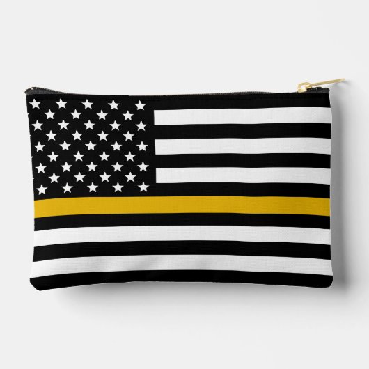 Gepersonaliseerde Thin Gold Line US Flag 911 Dispa Etui (Achterkant)