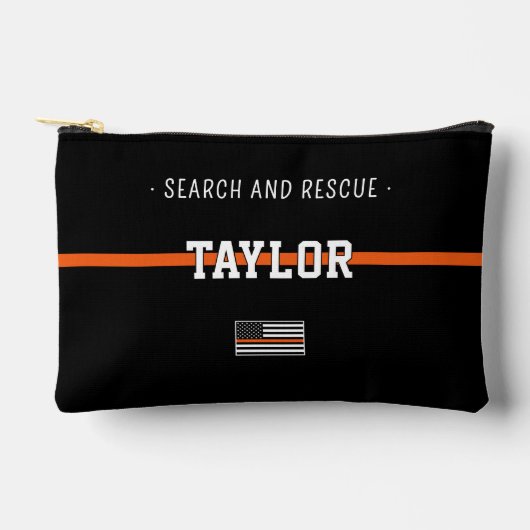 Gepersonaliseerde Thin Oranje Line Flag Search Res Etui (Voorkant)