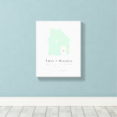 Gepersonaliseerde thuiskaart Ons eerste thuiscadea Canvas Afdruk (Insitu (Houten vloer))