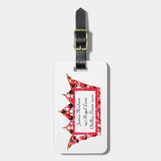 Gepersonaliseerde Tiara-Bagagelabels (koningin) Bagagelabel (Voorkant verticaal)