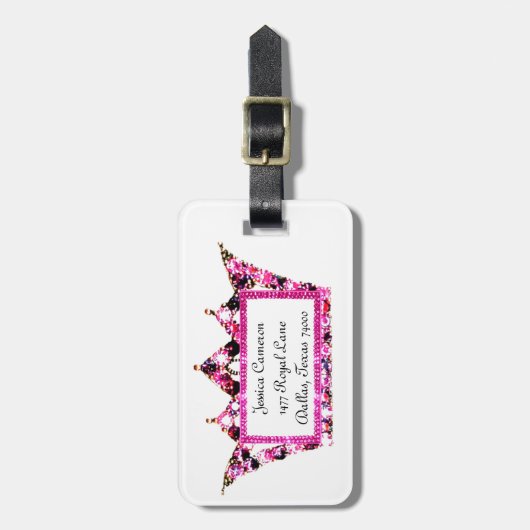 Gepersonaliseerde Tiara-Bagagelabels (prinses) Bagagelabel (Voorkant verticaal)