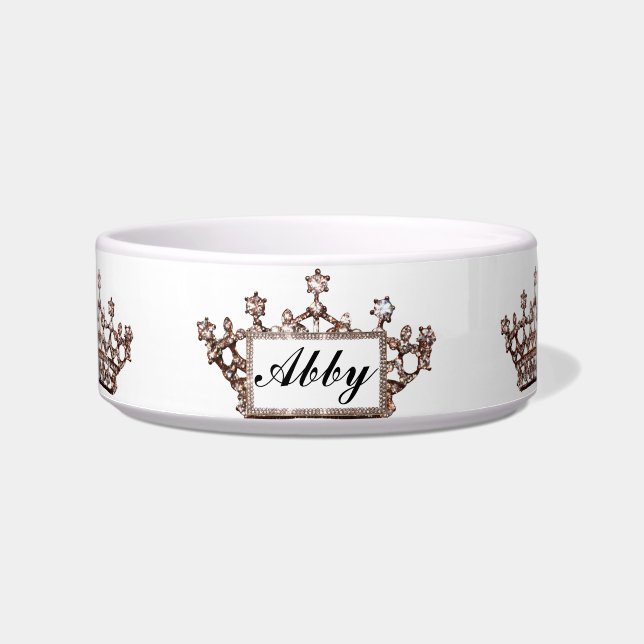 Gepersonaliseerde "Tiara" Pet Bowls Voerbakje (Voorkant)