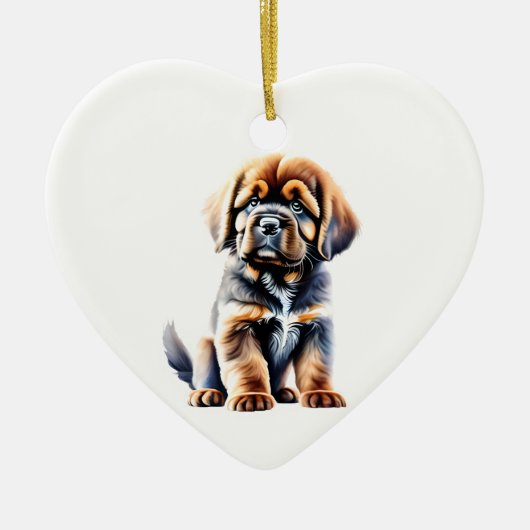 Gepersonaliseerde Tibetaanse Mastiff Puppy Keramisch Ornament (Voorkant)