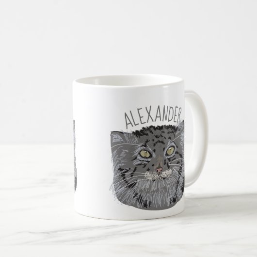 Gepersonaliseerde Tibetaanse Mok van de Coffee Cat (Voorkant rechts)