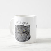 Gepersonaliseerde Tibetaanse Mok van de Coffee Cat (Voorkant links)