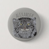 Gepersonaliseerde Tibetaanse Pallas Cat-Button in  Ronde Button 5,7 Cm (Voorkant)