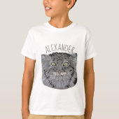 Gepersonaliseerde Tibetaanse Pallas Cat Graphic T- T-shirt (Voorkant)