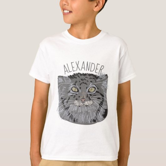 Gepersonaliseerde Tibetaanse Pallas Cat Graphic T- T-shirt (Voorkant)