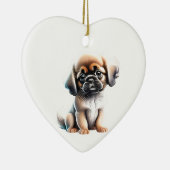 Gepersonaliseerde Tibetaanse Spaniël Puppy Keramisch Ornament (Rechts)