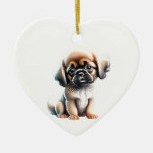 Gepersonaliseerde Tibetaanse Spaniël Puppy Keramisch Ornament (Voorkant)