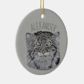 Gepersonaliseerde Tibetan Pallas Cat Kerstversieri Keramisch Ornament (Rechts)