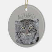 Gepersonaliseerde Tibetan Pallas Cat Kerstversieri Keramisch Ornament (Links)