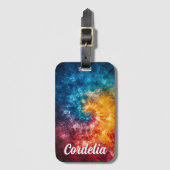 Gepersonaliseerde Tie Dye Bagagelabel met aangepas (Voorkant (verticaal))