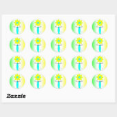 Gepersonaliseerde Tie Dye Daisy Flower Ronde Sticker (Vel)