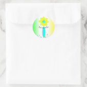 Gepersonaliseerde Tie Dye Daisy Flower Ronde Sticker (Tas)