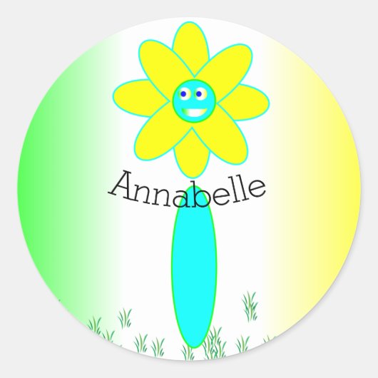 Gepersonaliseerde Tie Dye Daisy Flower Ronde Sticker (Voorkant)