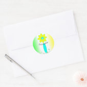 Gepersonaliseerde Tie Dye Daisy Flower Ronde Sticker (Envelop)